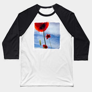 Poppies in the sky Baseball T-Shirt